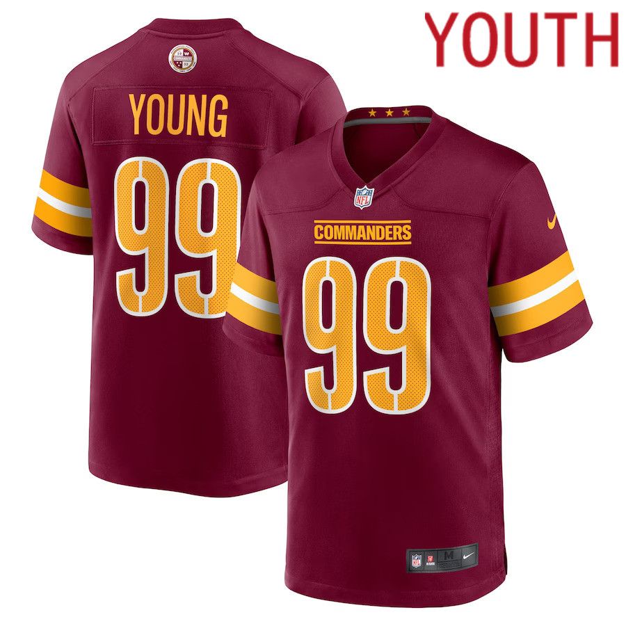 Youth Washington Commanders #99 Chase Young Nike Burgundy Game NFL Jersey->youth nfl jersey->Youth Jersey